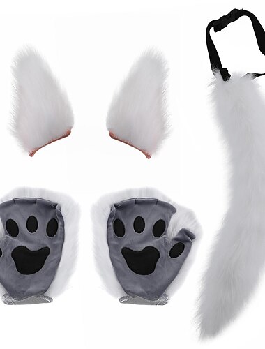  costume da gioco di ruolo per gatti gattino coda orecchie collare artiglio guanto anime gotico vestito carnevale carnevale imitazione animale coda orecchie guanti travestimento cosplay gioco di ruolo