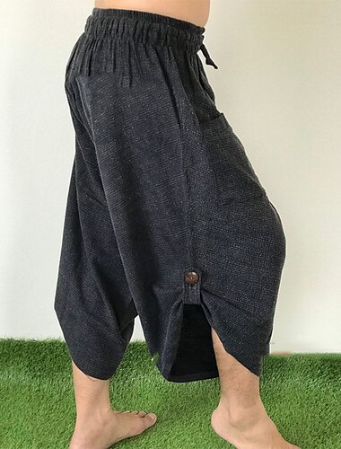  Herren Leinenhose Hose Hosen Sommerhosen Strandhose Kordelzug Elastische Taille Drop Schritt Glatt Komfort Atmungsaktiv Outdoor Täglich Strassenmode Leinen / Baumwoll Mischung Stilvoll Brautkleider