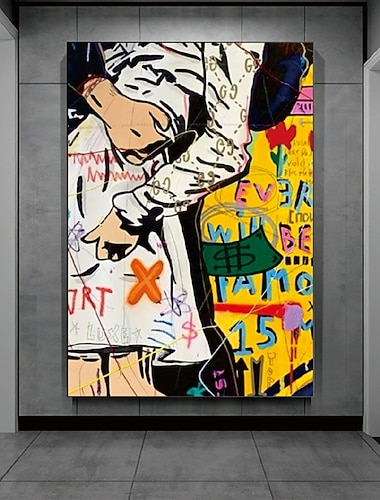  Handgefertigtes handgemaltes Ölgemälde Wand moderne abstrakte Malerei Graffiti Leinwandmalerei Heimdekoration Dekor gerollte Leinwand kein Rahmen ungedehnt