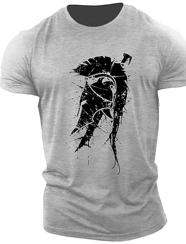  Herren Unisex Geometrisch T Shirt Legerer Stil Klassicher Stil Cooles Hemd Kurzarm T-Shirt Print Rundhalsausschnitt Hemd Sport Brautkleider schlicht Groß und hoch Outdoor Strasse Festtage Hellrosa