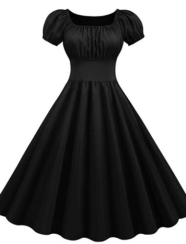  Retró 1950-es vakációs ruha Flapper ruha Swing ruha Egyszínű Női Álarcos mulatság Alkalmi / Napi Lánybúcsú Felnőttek Ruha Hazatérő ruhák