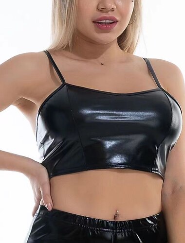  ディスコダンス衣装エキゾチックダンスウェアポールダンスベストピュアカラー女性のパフォーマンストレーニングノースリーブポリエステル