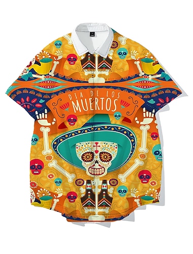  Sugar Skull Mexican Blouse / Shirt Print Graphic For Couple's Men's Women's Adults' 3D Print Casual Daily