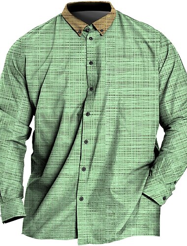  Herre Plusstørrelser Skjorte Stor og høj Stribe Aftæpning Knapper Langærmet Forår sommer Sport Mode Gade Designer udendørs Ferierejse Toppe