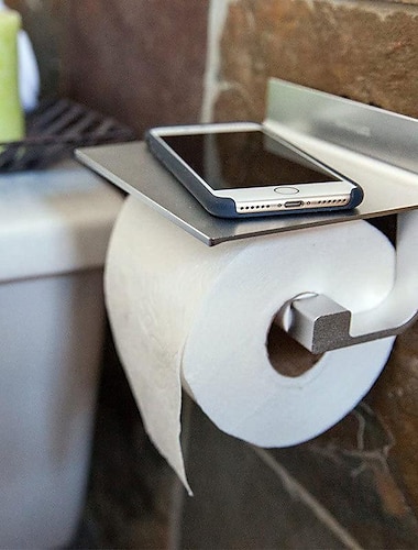  toiletrolhouder boren niet nodig toiletrolhouder met planchet zelfklevende toiletrolhouder met gepatenteerde kleeflaag toiletrolhouder wandmontage voor keuken en badkamer