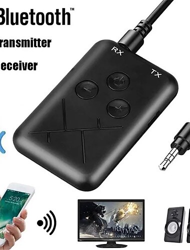  2 i 1 bluetooth ljudsändare mottagare aux 3,5 mm stereo trådlös musik ljudkabel dongle bluetooth 4.2 adapter för tv dvd mp3 pc