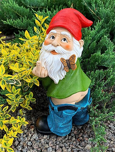  tuinkabouter - broek naar beneden kabouter - schattig en grappig gazon tuinbeeldje - sprookjesachtige tuin decoratieve sculptuur voor buiten of huisdecor