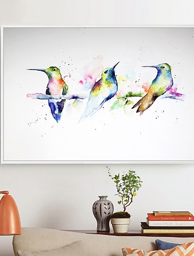  Mintura handgefertigte Vogel-Ölgemälde auf Leinwand, Wandkunst, Dekoration, moderne abstrakte Aquarellmalerei für Wohnkultur, gerollt, rahmenlos, ungedehnt