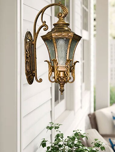  led wandkandelaar verlichtingsarmatuur antieke wandkandelaar lantaarn externe waterdicht roestvrij aluminium glas lantaarn wandlamp lantaarn binnenplaats tuin balkon villa decoratieve verlichting