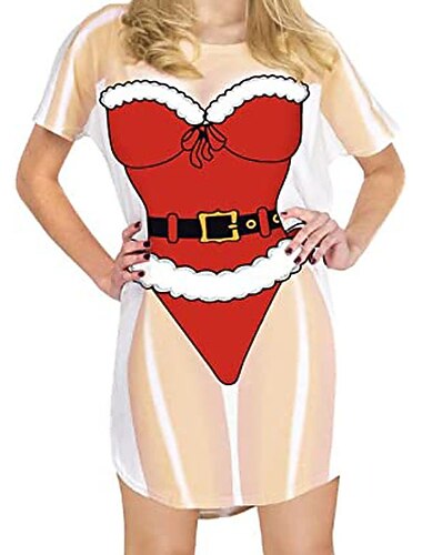  Cuerpo de mujer Bikini Blusa Traslúcida 3D Gráfico Vestido Para Mujer Adulto Impresión 3D Mezcla de Poliéster y Algodón Fiesta