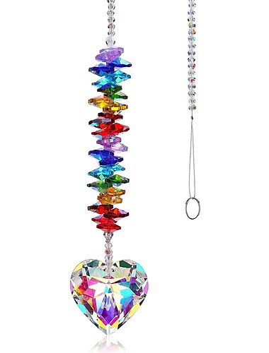  dreamcatcher arc-en-pont perte d'animal de compagnie coeur attrape-soleil pour la décoration de la maison boule pendentif