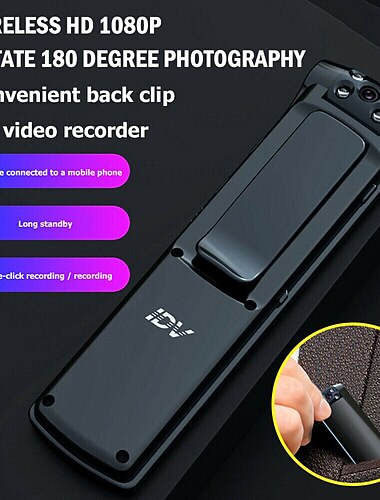  1080p mini caméscopes hd wifi stylo d'enregistrement portable, mini caméra de surveillance caméra objectif de caméra rotatif