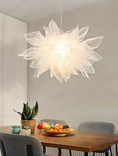  led pendel lys hvit mesh lysekrone moderne pendel bryllup stue stue jenterom soverom lysekrone personlighet kreativ romantisk belysning