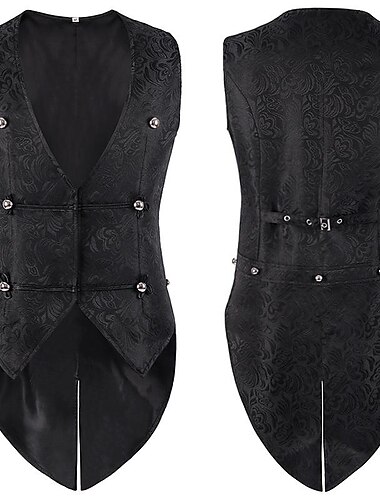  Retro vintage Middeleeuws Renaissance Jas Vest Ren Faire Prins Ridder Edelman Jacquard Voor heren Stoompunk Maskerade Volwassenen vest