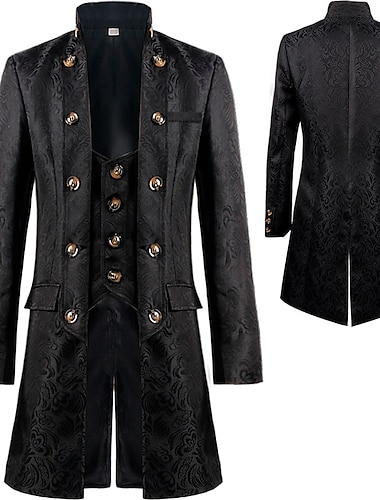  Retro vintage Punk & Gothic Middeleeuws Jas Gemaskerd Bal Rok Ren Faire Prins Edelman Voor heren Koninklijk Stoompunk Carnaval Maskerade Feest / Uitgaan Volwassenen Jas