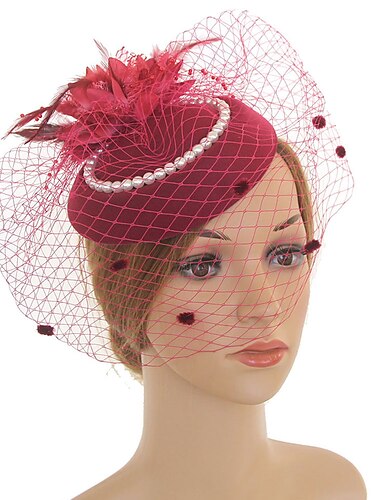  fascinators καπέλο ντέρμπι Κεντάκι καπέλο κεφαλής οργάντζα πολυεστέρας / πολυαμίδιο καπέλο Fedora καπέλο δισκέτα καπέλο καπέλο πάρτι τσαγιού ιπποδρομία γυναικεία ημέρα vintage στυλ vintage κομψό με