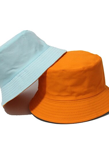  Herren Fischerhut Sonnenhut Boonie-Hut Wanderhut Orange / Blau Gelb Blau Baumwolle Strassenmode Stilvoll Brautkleider schlicht Outdoor Täglich Ausgehen Glatt UV-Sonnenschutz Sonnenschutz Leicht