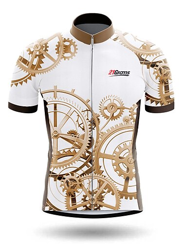  21Grams Herren Radtrikot fahrradbekleidung Fahrradtrikot Kurzarm Fahhrad Shirt mit 3 Gesäßtaschen MTB Mountain Rennrad Atmungsaktiv Feuchtigkeitsableitung Schnelltrocknend Reflexstreiffen Blau Orange