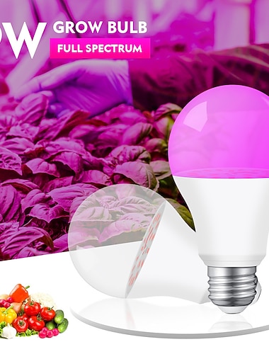  led grow lyspærer 9w full spectrum 300lm b22 e26/e27 a70 18 led perler rosa