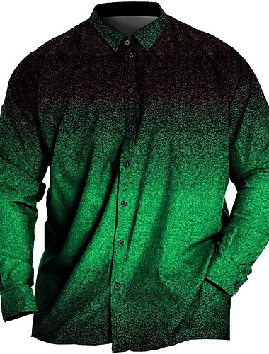  Herre Plusstørrelser Skjorte Stor og høj Grafiske tryk Aftæpning Knapper Langærmet Forår sommer Sport Mode Gade Designer udendørs Ferierejse Toppe