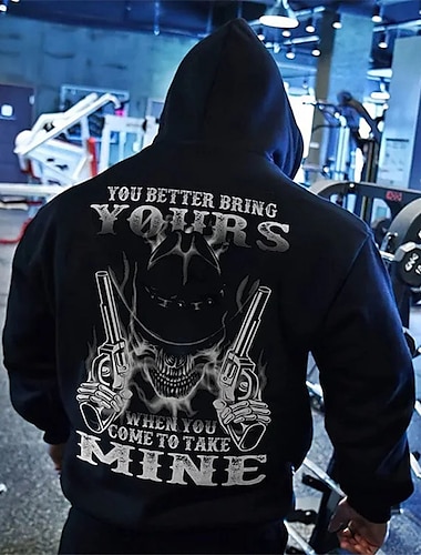 Hombre Cráneos Estampados Sudadera Sudaderas Sudadera Con Capucha Manga Larga Sudadera con capucha Con Capucha Ropa de calle Impresión 3D Diario Deportes Negro Estampado Primavera & Otoño Diseñador
