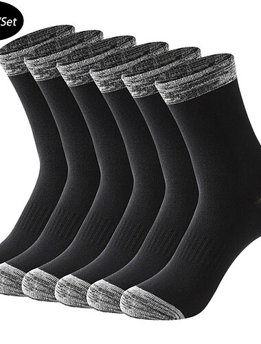  Herren 2 Paar Socken Socken Stricken Schwarz Weiß Farbe Farbblock Freizeitskleidung Urlaub Wochenende Patchwork Mittel Herbst Winter Warm-Ups