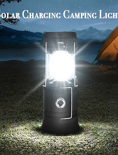  Linterna de camping led solar, lámpara de tienda recargable impermeable, linternas portátiles, luces de emergencia, lámpara de mercado, bombilla de ahorro de energía