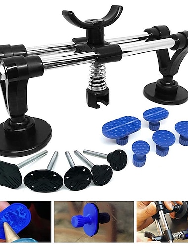  New Auto Body Repair Tool Kit Car Dent Puller with Double Pole Bridge Dent Puller Glue Puller Tabs for Automotive Dent Removal