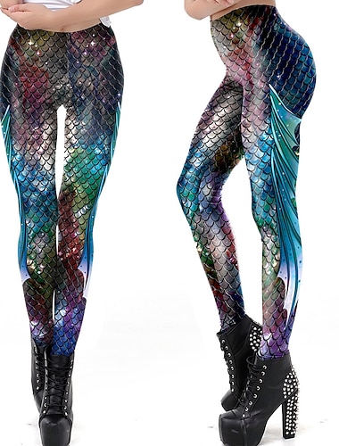  Broeken Cosplay kostuum Romper Meermin Carnavalskostuum Full Body Suit Dames Cosplay Sexy kostuum Meermin Spandex Lycra Kostuum voor Halloween Carnaval Maskerade Volwassenen