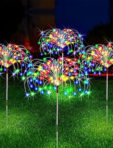  Solar Feuerwerk Lichter 90/120/150/200 LEDs Outdoor DIY Solarleuchten Garten dekorative Lichter wasserdichte Lichterketten Rasenlichter
