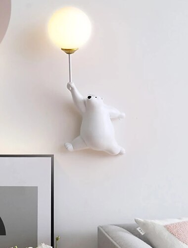  led fali lámpák kis rajzfilm lufi medve aranyos fali lámpa fiú lánynak gyerekszoba hálószoba falikar 3D nyomtatással hold falikar világítással