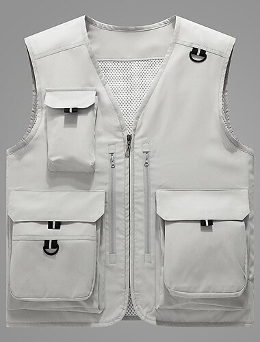  Voor heren Vissersvest Wandelvest Ves / Mouwloos Kleding Bovenlichaam Buiten draagbaar Ultralicht (UL) Ademend Lichtgewicht Beige grijs Zwart Geel Jagen Vissen Strand