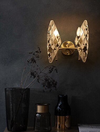  Lightinthebox LED شمعدانات جدارية داخلية خافتة للضوء تركيبات إضاءة جدارية كريستالية لغرفة المعيشة وغرفة النوم والحمام والمدخل والسلالم، بجانب السرير 110-240 فولت