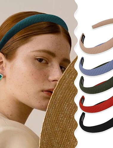  סרטי ראש רחבים לנשים בנות עטיפת ראש אופנתית חמודה בצבע אחיד אביזרי שיער נגד החלקה למתנות פסטיבל יומיות