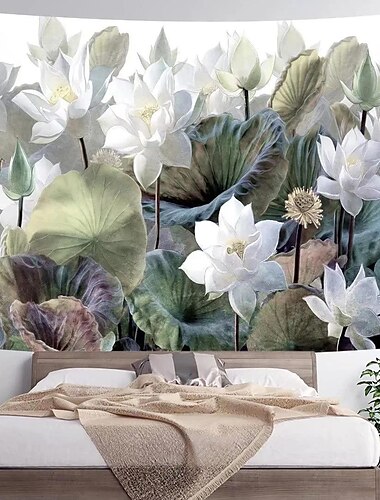  schilderij wandtapijt lotus bloem kunst decor foto achtergrond deken gordijn opknoping thuis slaapkamer woonkamer decoratie
