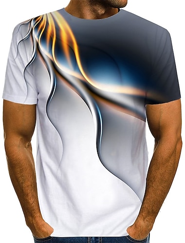  メンズ tシャツ 抽象的 ラウンドネック 半袖 グリーン デザイナー ホワイト ブルー パープル カジュアル デイリー プリント トップス ベーシック ストリートウェア 誇張された 夏 グラフィック Tシャツ