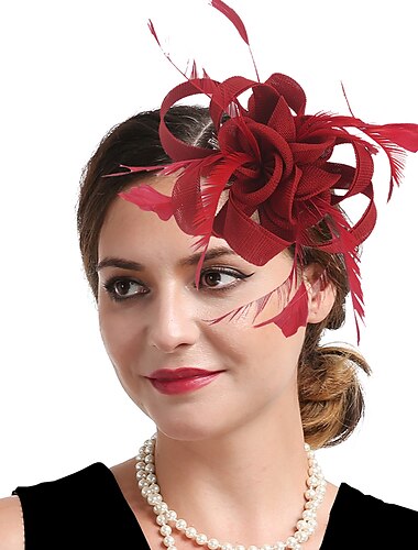  fascinators καπέλο ντέρμπι Κεντάκι καπέλο κεφαλής οργάντζα από πολυεστέρα / πολυαμίδιο καπέλο Fedora καπέλο πέπλο καπέλο τσάι πάρτι ιπποδρομιών γυναικεία ημέρα vintage στυλ vintage κομψό με απλικέ με