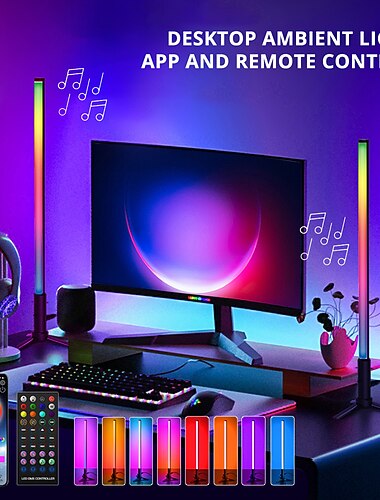  נורת LED חכמה בר נורת ערב הפכיות RGB ריתם לילה בלוטות' APP שליטה על צלחת ליד מיטה שולחן מחשב משחק טלוויזיה אור אווירה שוסטאר