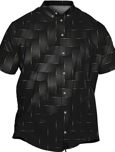  男性用 プラスサイズ シャツ ビッグアンドトール 3D印刷 折襟 ボタン 半袖 春夏 トロピカル風 ファッション アウトドア ストリート トップの