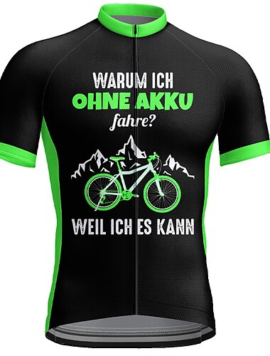  Herre Sykkeltrøyer Grafisk Bokstav & Nummer Morsom Kortermet Sykkel Jersey Topper med 3 baklommer Fjellsykling Veisykling Hurtigtørkende Refleksbånd Tilbake Lomme Fukttransport sport Gul Rød Blå Klær