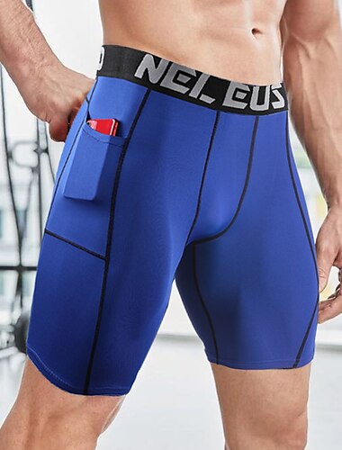  Hombre Pantalones Cortos Running Pantalones Cortos de Compresión con bolsillo para teléfono Capa base Deportivo Licra Control de barriga Transpirable Dispersor de humedad Yoga Aptitud física