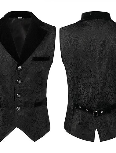  Retro vintage Middeleeuws Renaissance Hesje Ren Faire Prins Ridder Edelman Jacquard Voor heren Stoompunk Maskerade Volwassenen vest