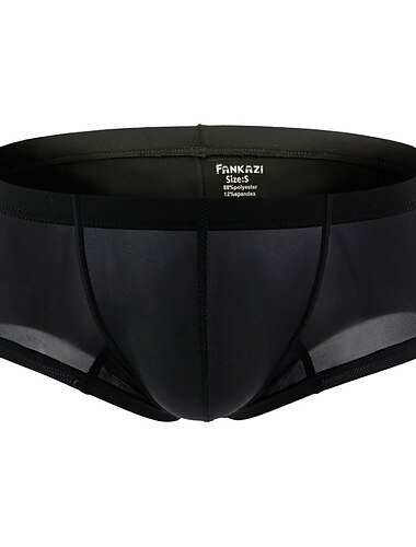  Voor heren verpakking van 3 stuks Boxer Slip Nylon Ademend Wasbaar Comfortabel Effen Lage taille Zwart Wit