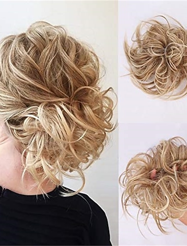  Moño para el cabello desordenado extensión para el cabello updo despeinado con banda de goma elástica accesorios para el cabello desordenado piezas para el cabello para mujeres
