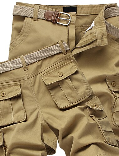  Hombre Pantalón Corto Cargo Bermudas Shorts para senderismo Bolsillo Multi bolsillo Pierna recta Color sólido Listo para vestir Al Aire Libre Longitud de la rodilla Casual Diario Pantalones Cortos