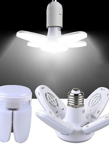  e27 led ampoule lame de ventilateur lampe de synchronisation ac85-265v 28w pliable led ampoule lampada pour la maison plafonnier