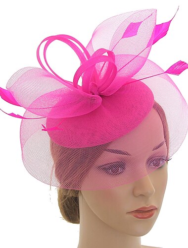  Fascinators Kentucky Derby Hut Kopfbedeckung Organza Polyester/Polyamid Fedora Hut Schlapphut Schleierhut Teeparty Pferderennen Damentag Vintage-Stil Vintage elegant mit Federapplikationen