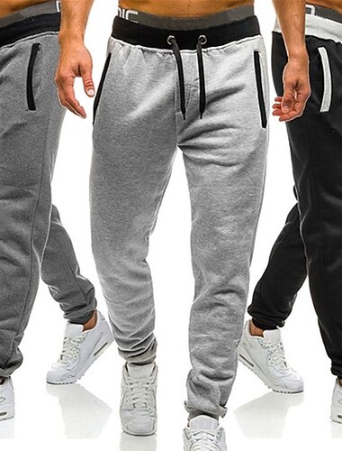  Voor heren Joggingbroeken Jogger Broek Zak Trekkoord Elastische taille Effen Comfort Ademend Buiten Dagelijks Uitgaan Sport Modieus Zwart Donkergrijs