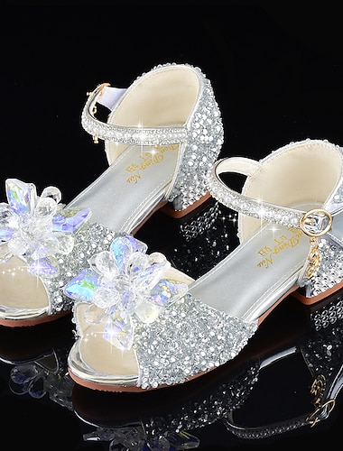  للفتيات صنادل يوميا برّاق اللباس أحذية كعب جلد بريق المحمول التنفس إمكانية غير الانزلاق أحذية الأميرة الأطفال الصغار (7 سنوات +) الأطفال الصغار (4-7 سنوات) مدرسة زفاف مناسب للحفلات المشي الرقص
