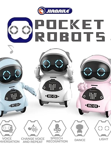  Карманный радиоуправляемый робот, говорящий интерактивный диалог, распознавание голоса, запись, пение, танцы, рассказывание истории, мини-радиоуправляемый робот, игрушки, подарок